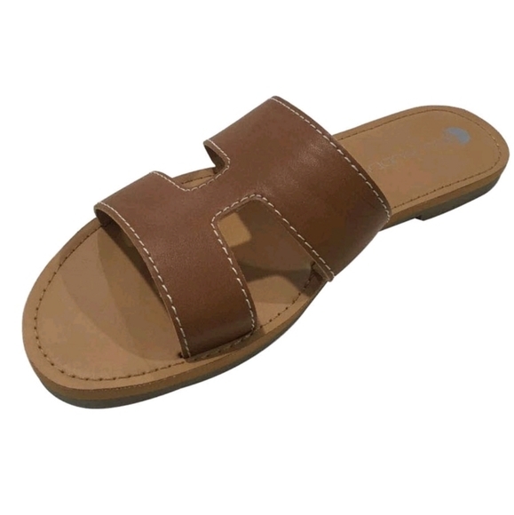 Big Buddha H flats sandal Tan faux leather 8 9 - Picture 2 of 5